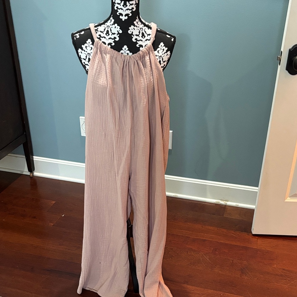 Pink Sleeveless Jumpsuit